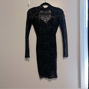 KeyholeBack Evening/Homecoming Windsor Dress Long sleeve Sparkle XSmall Highneck